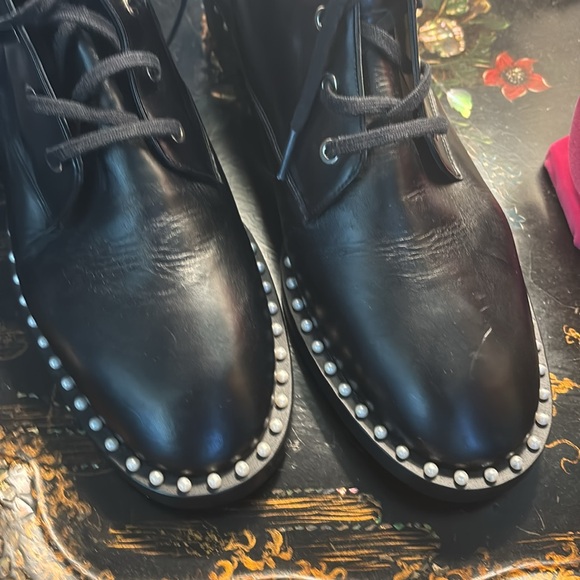 Black Studded Leather Boots 42. 11.5 US - Picture 14 of 16